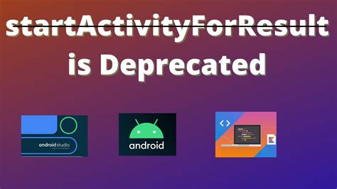 It was really-clear and easy to implement. . Android startactivityforresult deprecated